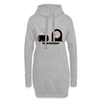Sport de THS sport avec des chiens - Sweat-shirt à capuche long Femme - gris chiné - Devant
