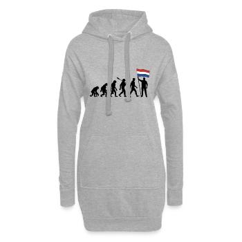 Holland - Evolution - Flagge - Nation - Hoodie-Kleid - Grau meliert - Vorne