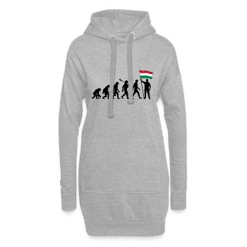 Ungarn - Evolution - Flagge - Nation - Hoodie-Kleid - Grau meliert - Vorne