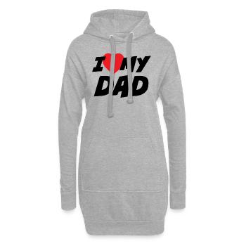Ich liebe meinen Vater - Hoodie-Kleid - Grau meliert - Vorne