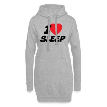 Ich liebe Schlaf - Hoodie-Kleid - Grau meliert - Vorne