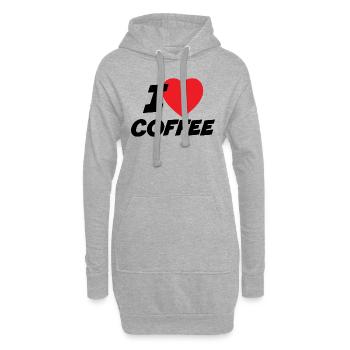 Ich liebe Kaffee - Hoodie-Kleid - Grau meliert - Vorne