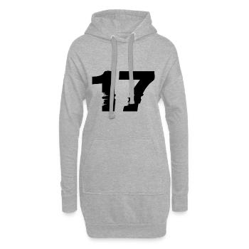 17 Numéro - Sweat-shirt à capuche long Femme - gris chiné - Devant