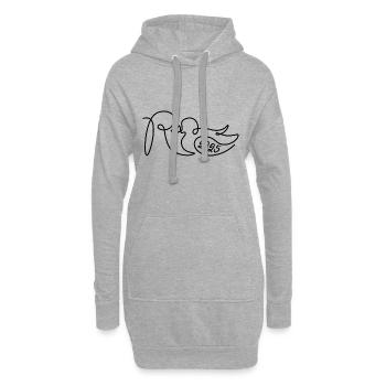 Rente Ente 2025 - Ruhestand - Pension Rentnerin - Hoodie-Kleid - Grau meliert - Vorne