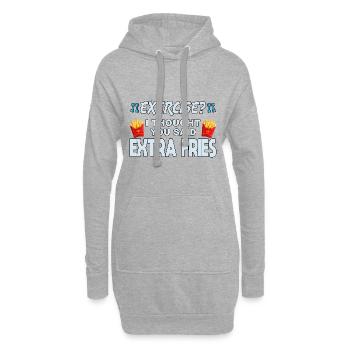 Excercise i thought you said extra fries - Hoodie-Kleid - Grau meliert - Vorne