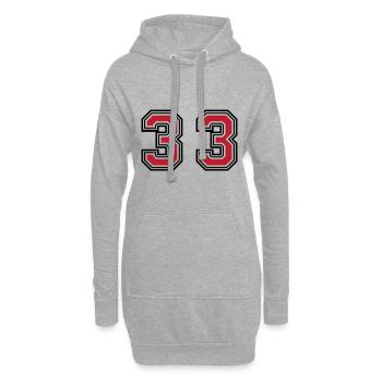 33 Zahl symbol - Hoodie-Kleid - Grau meliert - Vorne