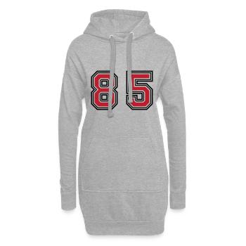 85 Symbole numérique - Sweat-shirt à capuche long Femme - gris chiné - Devant