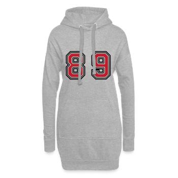 89 Number Symbol - Hoodie Dress - heather grey - Front
