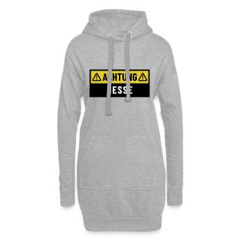 Achtung Hesse - Regionaler Spruch - Hoodie-Kleid - Grau meliert - Vorne