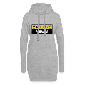 Achtung Schwabe - Regionaler Spruch - schwäbisch - Hoodie-Kleid - Grau meliert - Vorne