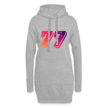 77 Number Symbol - Hoodie Dress - heather grey - Front