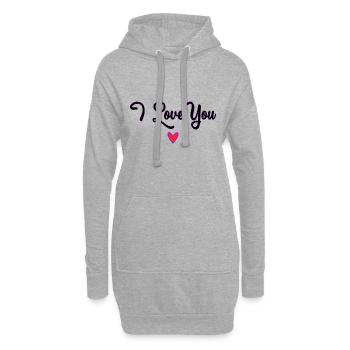 BONNE FÊTE. COEUR. BONNE FÊTE MAMAN. MAMAN - Sweat-shirt à capuche long Femme - gris chiné - Devant