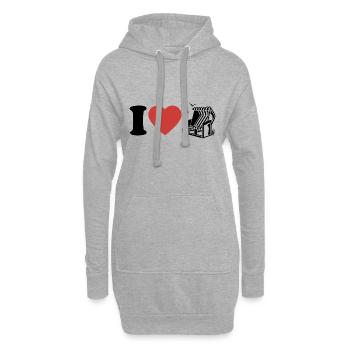 I Love Chaise de plage - Coeur - Hobby - Sweat-shirt à capuche long Femme - gris chiné - Devant