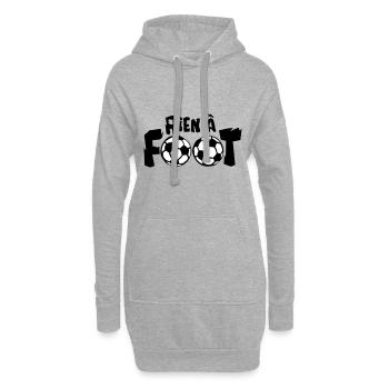 rien a foot ballon expression 1 2 - Sweat-shirt à capuche long Femme - gris chiné - Devant