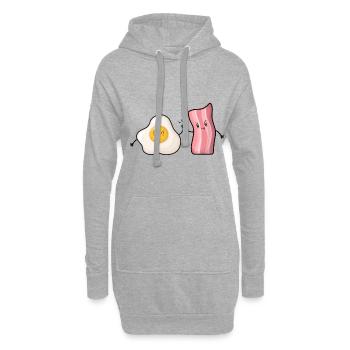 Speck Ei Spiegelei Kawaii Foodie Geschenk - Hoodie-Kleid - Grau meliert - Vorne