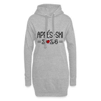 Après-Ski 2024 Coeur - Sweat-shirt à capuche long Femme - gris chiné - Devant