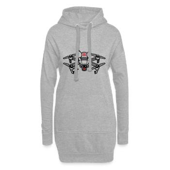 Drone Icon Silhouette - Hoodie Dress - heather grey - Front