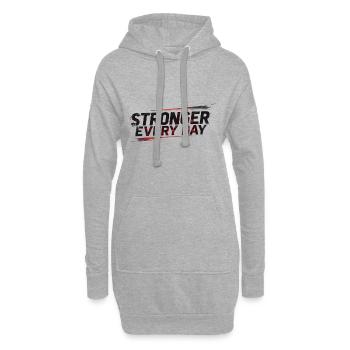 Sportliches Design T-Shir für maximale Motivation - Hoodie-Kleid - Grau meliert - Vorne