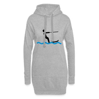 2541614 15707206 ski nautique - Sweat-shirt à capuche long Femme - gris chiné - Devant