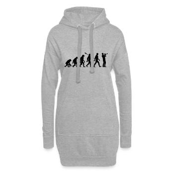 Evolution - Trompette - Musicien - Instrument à vent - Sweat-shirt à capuche long Femme - gris chiné - Devant