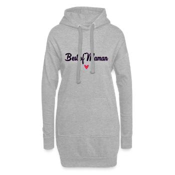 BONNE FÊTE. COEUR. BONNE FÊTE MAMAN. MAMAN - Sweat-shirt à capuche long Femme - gris chiné - Devant