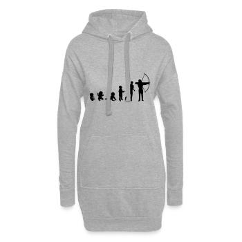 Evolution Mensch Sport Bogen schießen - Hoodie-Kleid - Grau meliert - Vorne