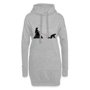 Hochzeit Brautpaar Leine - Hoodie-Kleid - Grau meliert - Vorne