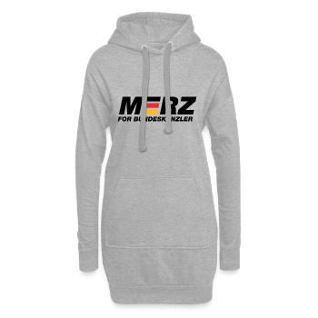 Merz for Bundeskanzler - Kanzler - Kanzlerkandidat - Hoodie-Kleid - Grau meliert - Vorne