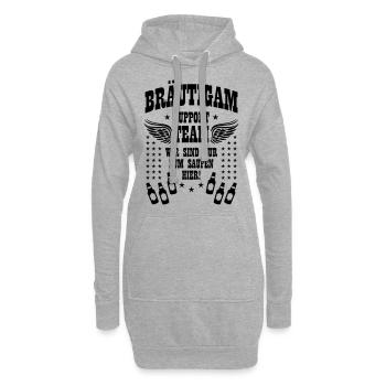 89 Bräutigam Support Team Nur zum SAUFEN hier JGA - Hoodie-Kleid - Grau meliert - Vorne