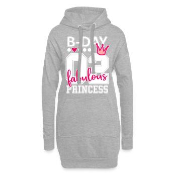 2ème anniversaire numéro 02 princesse - Sweat-shirt à capuche long Femme - gris chiné - Devant