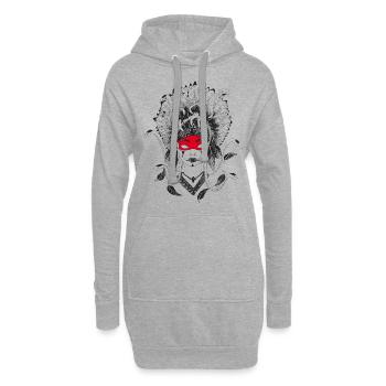 Imala - Sweat-shirt à capuche long Femme - gris chiné - Devant