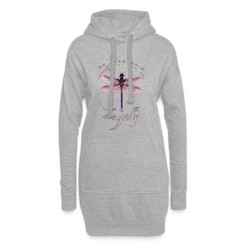 Libelle free - Hoodie-Kleid - Grau meliert - Vorne