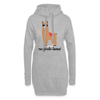 Aucun Prob-lama T-shirt - Sweat-shirt à capuche long Femme - gris chiné - Devant