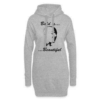 Chauve est belle chauve est belle femme sans cheveux - Sweat-shirt à capuche long Femme - gris chiné - Devant