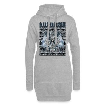 Native American Kokopelli Musicans - Sun Border 6 - Hoodie-Kleid - Grau meliert - Vorne
