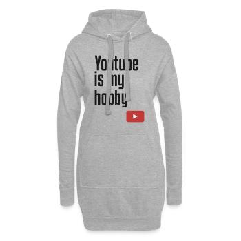 Youtube ist mein Hobby - Hoodie-Kleid - Grau meliert - Vorne