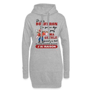 Je suis Bûcheron Forestier Homme solide Cadeau - Sweat-shirt à capuche long Femme - gris chiné - Devant