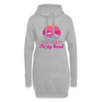 Flamingo Party Hard - Hoodie-Kleid - Grau meliert - Vorne