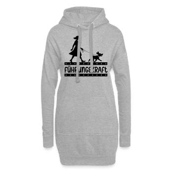 Hundehalterin Geschenkidee Führungskraft Hund Witz - Hoodie-Kleid - Grau meliert - Vorne