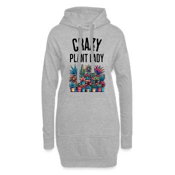 Verrückte Pflanzenfrau Lustig Spruch Zimmerpflanze - Hoodie-Kleid - Grau meliert - Vorne