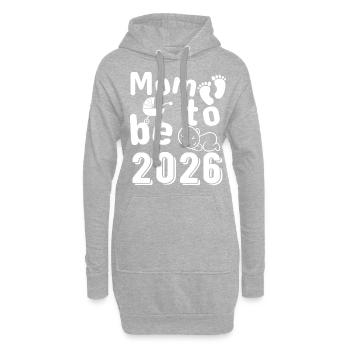 Mom To Be 2026 Schwangerschaft Vorfreude - Hoodie-Kleid - Grau meliert - Vorne