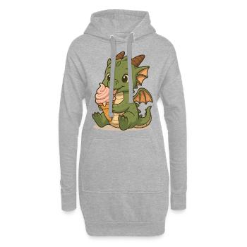 Eis statt Feuer - Hoodie-Kleid - Grau meliert - Vorne