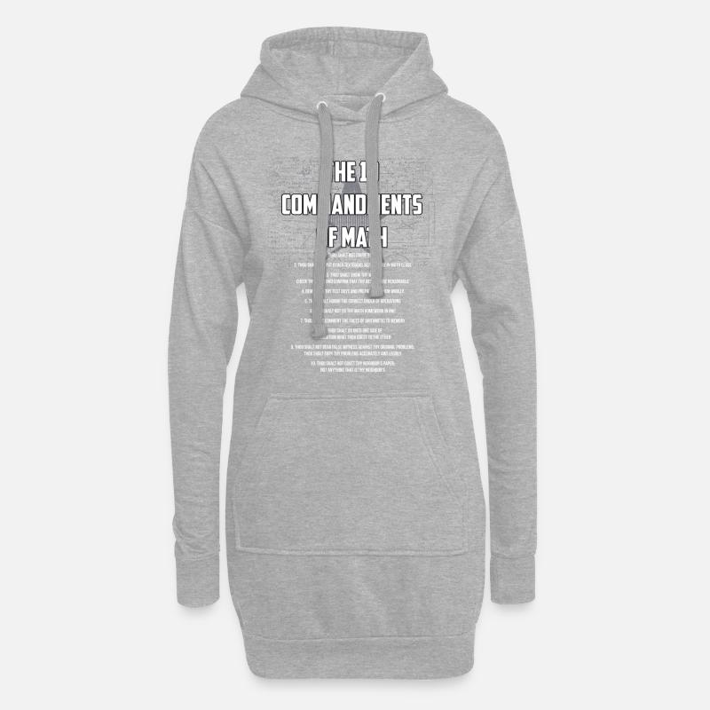 Les 10 commandements du cadeau de maths - Sweat-shirt à capuche long Femme - gris chiné