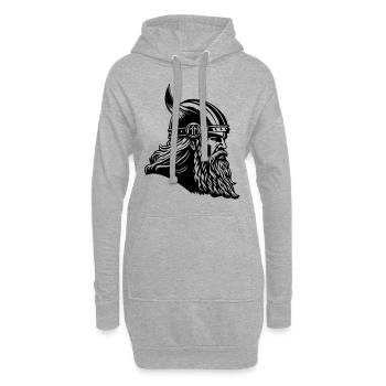 Viking Chef Guerrier Viking - Sweat-shirt à capuche long Femme - gris chiné - Devant