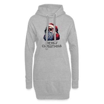 Weihnachtsmann - Marry Christmas - Hoodie-Kleid - Grau meliert - Vorne