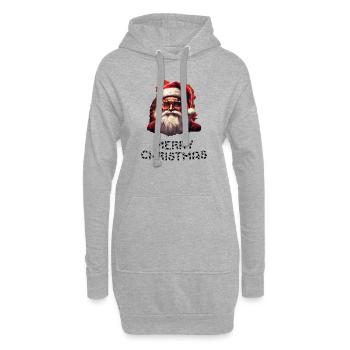 Weihnachtsmann - Marry Christmas - Hoodie-Kleid - Grau meliert - Vorne