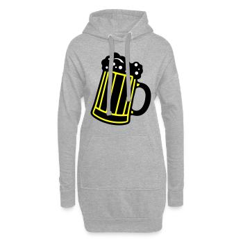 Bierkrug Bier Symbol Prost - Hoodie-Kleid - Grau meliert - Vorne