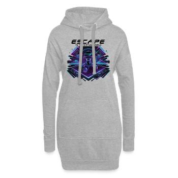 Escape to the Virtual World – Future VR-Design - Hoodie-Kleid - Grau meliert - Vorne