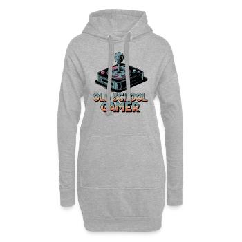 Old School Gamer – Retro-Joystick - Hoodie-Kleid - Grau meliert - Vorne