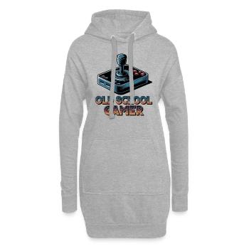 Old School Gamer – Retro-Joystick - Hoodie-Kleid - Grau meliert - Vorne